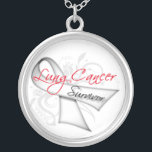 Lung Cancer Survivor Silver Plated Necklace<br><div class="desc">Our survivor jewelry is a perfect gift for cancer survivors as a reminder of their courage and strength and to celebrate their survivorship.</div>