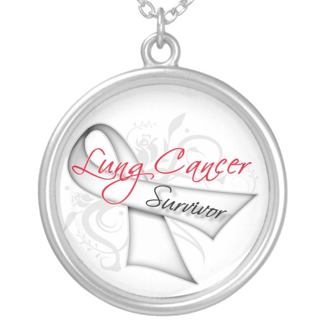 Lung Cancer Survivor Silver Plated Necklace (Front)
