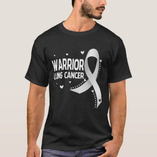 Lung Cancer Warrior Awareness White Ribbon T-Shirt
