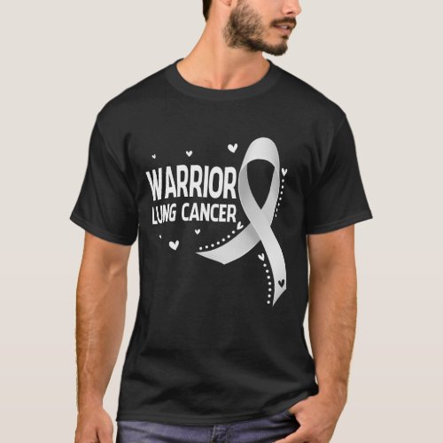 Lung Cancer Warrior Awareness White Ribbon T_Shirt