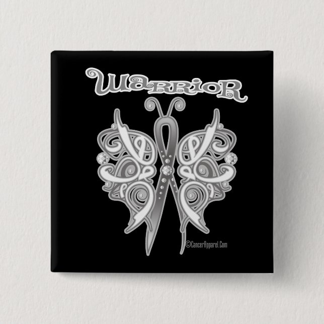 Lung Cancer Warrior Celtic Butterfly Button (Front)