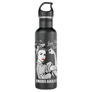 Lung Cancer Warrior Unbreakable T Shirt Awareness  Stainless Steel Water Bottle