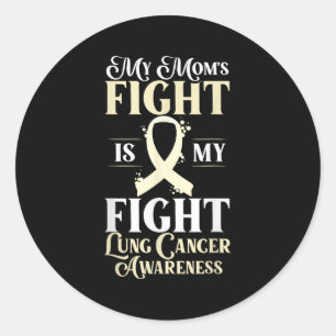 Lung Cancer White Ribbon Awareness Fighter Hope Si Classic Round Sticker