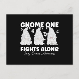 Lung Cancer White Ribbon Gnome Postcard