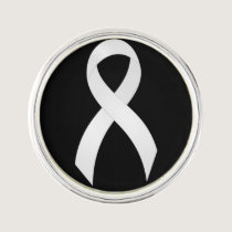 Lung Cancer White Ribbon Lapel Pin
