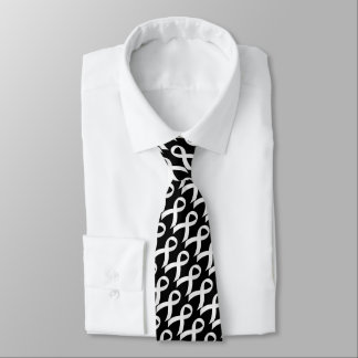 Lung Cancer - White Ribbon Neck Tie