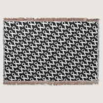 Lung Cancer White Ribbon Throw Blanket