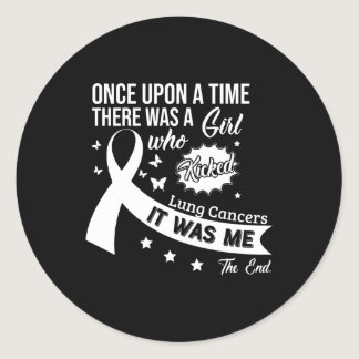 Lung Cancers Fight Cancer Ribbon Classic Round Sticker