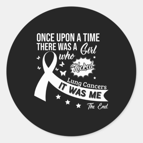 Lung Cancers Fight Cancer Ribbon Classic Round Sticker