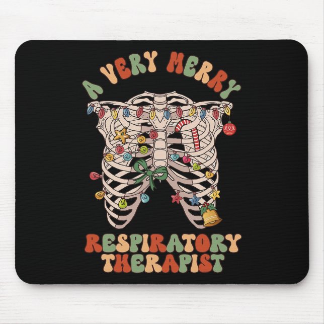 Lung Christmas A Very Merry Respiratory Therapist  Mouse Pad (Front)