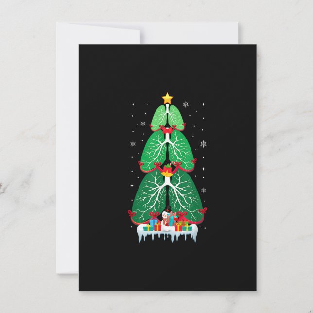 Lung Christmas Tree Respiratory Therapy Xmas Thera Invitation (Front)