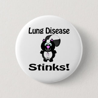 Lung Disease Stinks Skunk Awareness Design Button