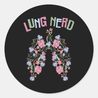 Lung Nerd Pulmonologist Rt Respiratory Therapist Classic Round Sticker