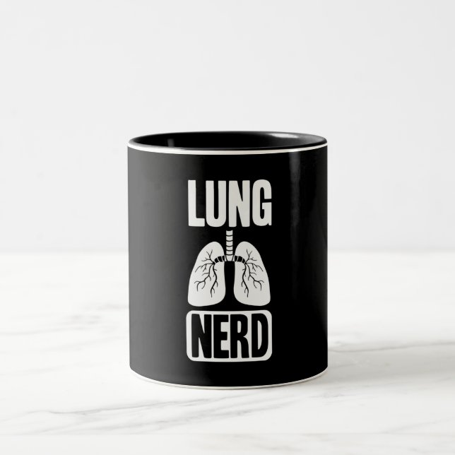 Lung Nerd RT Pulmonologist Respiratory Therapy Two-Tone Coffee Mug (Center)