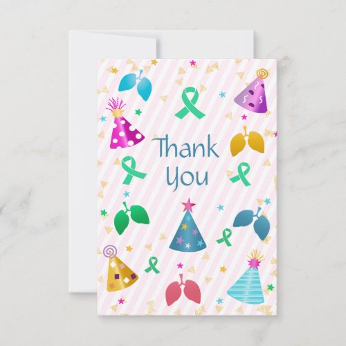 Lung Transplant Pink Stripe Thank You Card