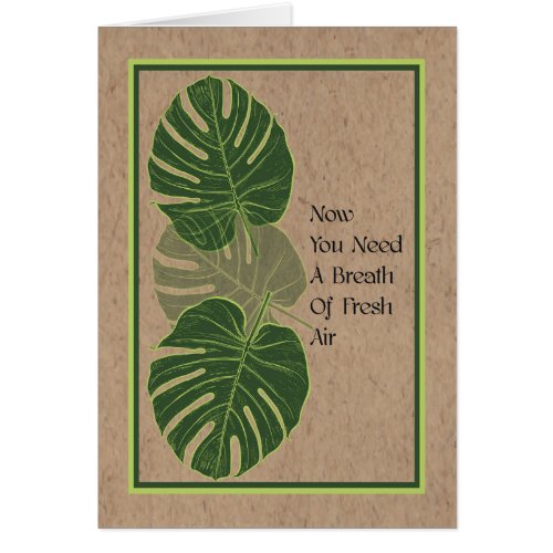 Lung Transplant Surgery Get Well Card with Leaves