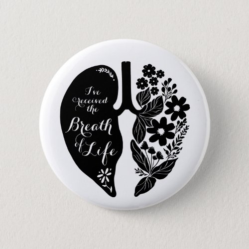 Lung Transplant Wildflower Breath of Life Button