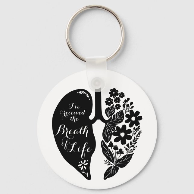 Lung Transplant Wildflower Breath of Life  Keychain (Front)