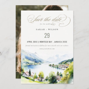 Lungern Switzerland Landscape Wedding Photo Save The Date