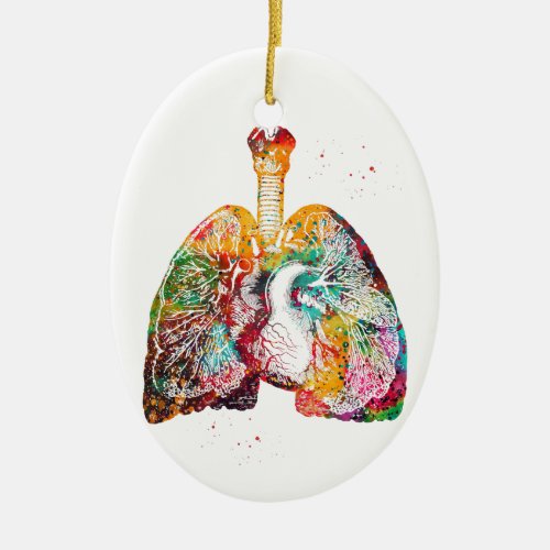 Lungs and Heart Ceramic Ornament