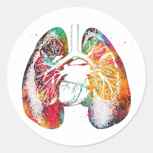 Lungs and Heart Classic Round Sticker
