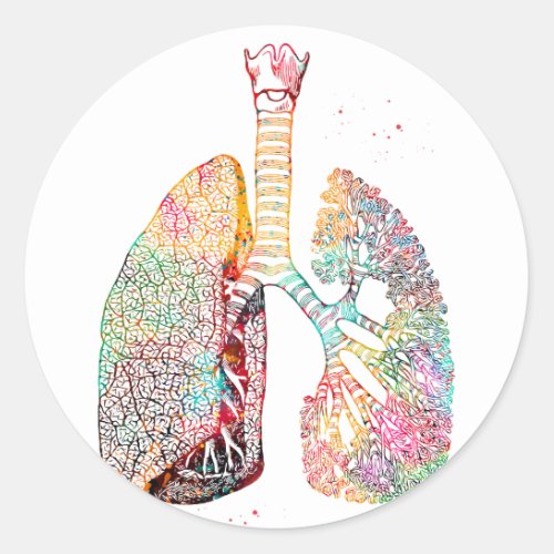 Lungs Art Classic Round Sticker