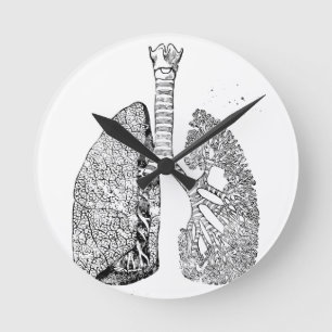 Lungs Art Round Clock