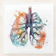 Lungs, breathing like a tree in watercolor