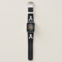 Lungs Cancer Awareness White Ribbon Apple Watch Band