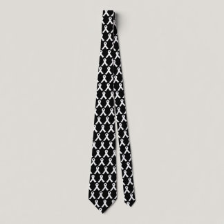 Lungs Cancer Awareness White Ribbon Neck Tie