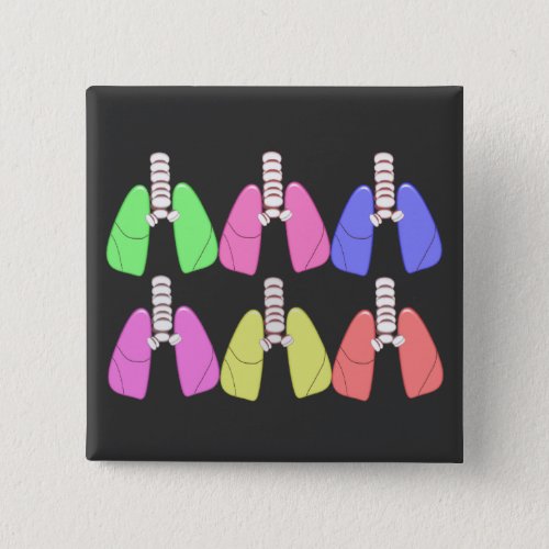 Lungs Multi Colored__Respiratory Therapist Design Button