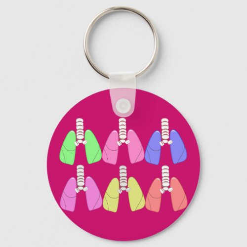 Lungs Multi Colored__Respiratory Therapist Design Keychain