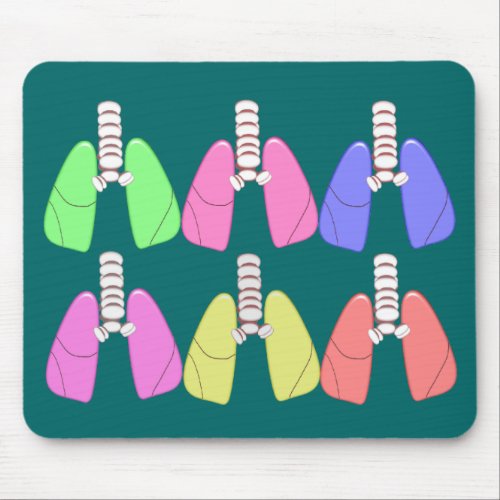 Lungs Multi Colored__Respiratory Therapist Design Mouse Pad
