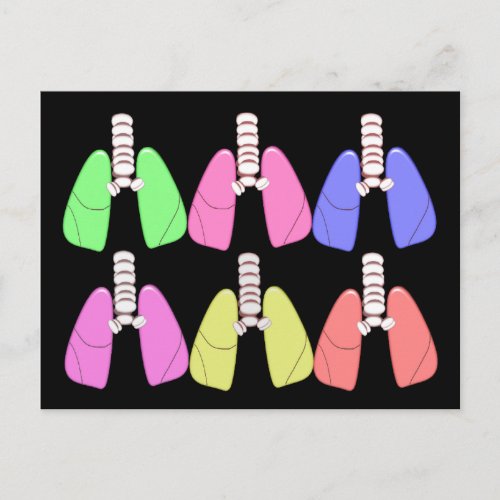 Lungs Multi Colored__Respiratory Therapist Design Postcard