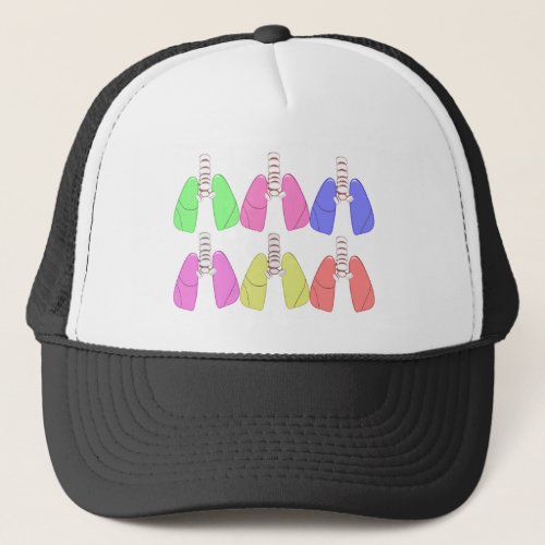 Lungs Multi Colored__Respiratory Therapist Design Trucker Hat