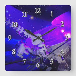 Lunokhod square wall clock