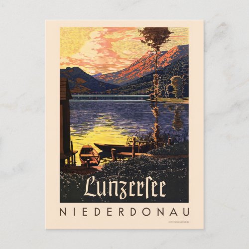 Lunzersee Niederdonau Austria Vintage Poster 1938 Postcard