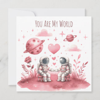 Lupercalia Astronaut Space Love Valentine Holiday Card