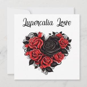 Lupercalia Black Thorns & Roses Heart Valentine's Holiday Card