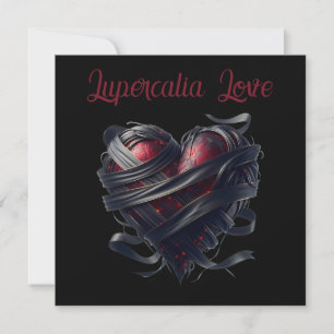 Lupercalia Black Threads Heart Valentine's Holiday Card