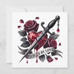 Lupercalia Gothic Heart & Sword Valentine's Holiday Card