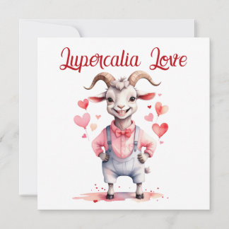 Lupercalia Love Sweet Goat Hearts Valentine's Day Holiday Card