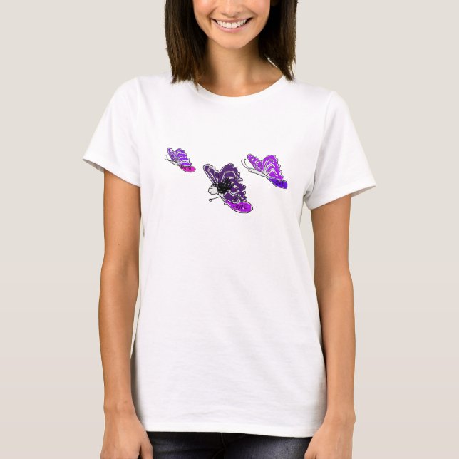 Lupie Lucy purple butterflies t shirt (Front)