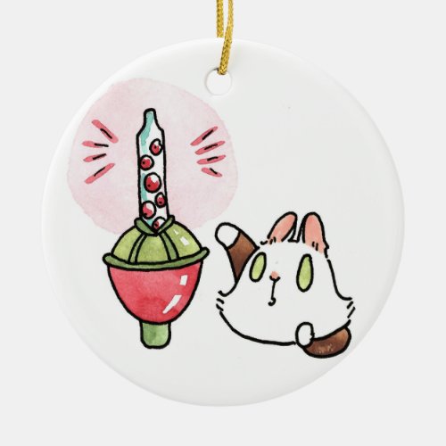 Lupin and the bubble light ceramic ornament
