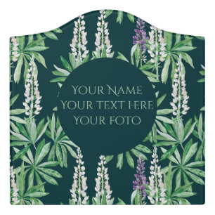 Lupin flower door sign