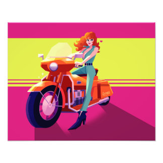 Lupin III the third Fujiko bike print