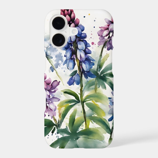 Lupin - Watercolor flowers Case-Mate iPhone Case (Back)
