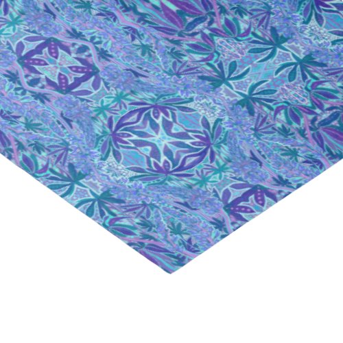 Lupine Flower Bohemian Boho Arabesque Pattern Blue Tissue Paper