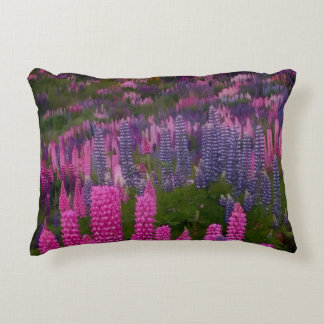 Lupine Flower Field Nature Aesthetic Print Accent Pillow