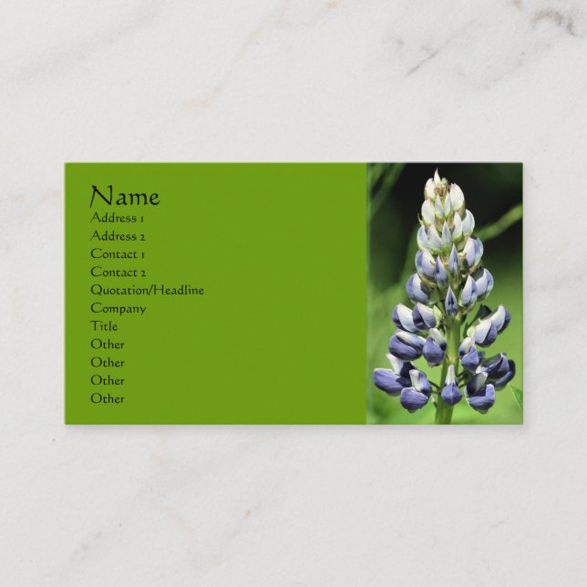 Lupine Flower Nature Business Card (Front)